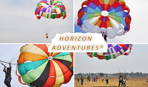 Horizon Adventures  - Rs 249=Rs 500. Enjoy Parasailing along with Air Rifle Shooting at Hoskote Dry Lake at 50% off only with Horizon Adventures