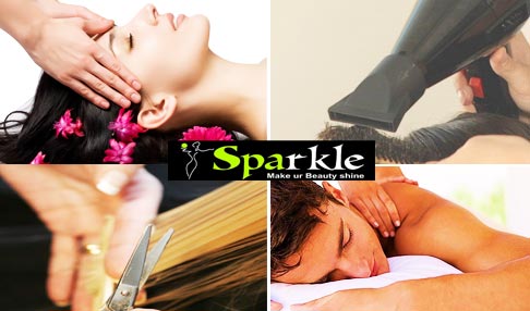 Sparkle Mem Nagar - Rs 699 = Rs 1900. Enhance your appeal with an amazing Beauty Care Package; enjoy Hair Cut, Hair Spa & Back Massage among others & give yourself an overall makeover at 63% off only at Sparkle