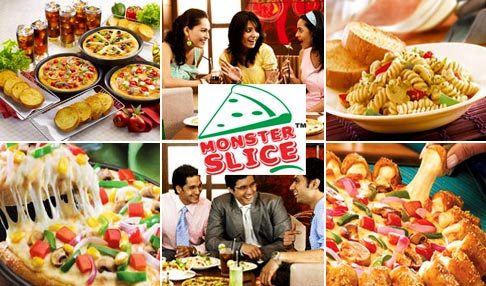 Monster Slice Rajouri Garden - Rs 99 = Rs 200 only at Monster Slice. Grab a monster slice of taste at a low price: 51% off on yummy Pizzas, Wraps, Hotdogs, Pastas, Soft Beverages & more.