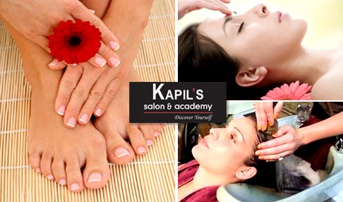 Kapil's Salon & Academy Goregaon West - Rs 795 = Rs 2650 only at Kapil's Salon & Academy. This Valentine's boost your looks with 70% off on beauty cum grooming package from the Official Styling Partner of Femina Miss India at their multiple outlets.