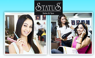 Status Salon & Spa Pitampura - Pay Rs 2699 for Hair Rebonding, Manicure & Face Bleach worth Rs 9400 at Status Salon.