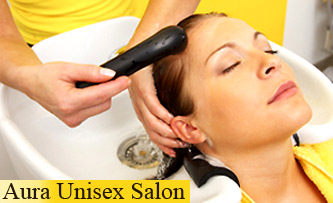 Aura Unisex Salon Sarojini Nagar - Pay Rs 2699 for Matrix/Wella Hair rebonding (any length), Hair Spa & Face Cleansing worth Rs 9000 at Aura Unisex Salon.