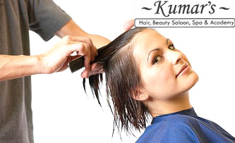 Kumar's Salon C-Scheme - Discover a new you! Pay Rs 599 for hair shampoo, conditioning, haircut, Blow Dry, L'Oreal Hair Spa with Serum, Facial & Aroma oil Full Body Massage worth Rs 4380 at Kumar's Salon.