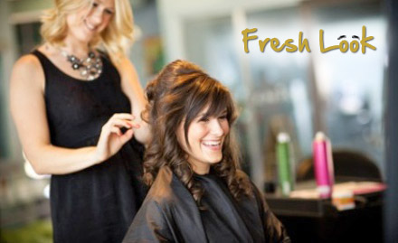 Fresh Look RGB Road - Pay Rs.199 for shampoo, blowdry, haircut, face cleanup and manicure worth Rs.1150 at Fresh Look. 