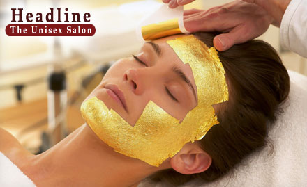 Headline The Unisex Salon Mulund - Pay Rs. 449 for Shahnaz Gold Facial, Gold bleach and more worth Rs. 2200 at Headline the Unisex Salon.