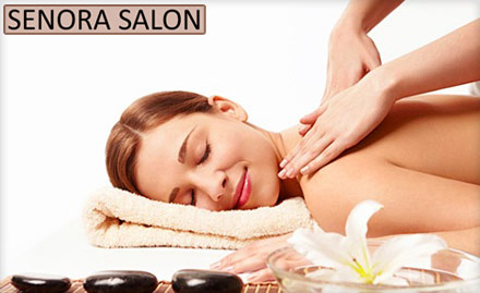 Senora Salon White Avenue - Pay Rs. 294 for facial, back massage, face bleach and haircut worth Rs. 3350 at Senora Salon. 