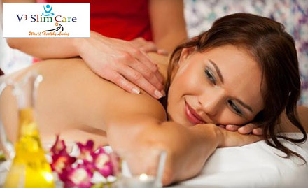 V3 Slim Care R T Nagar - Pay Rs. 399 for Full Body Massage, Head Massage, Facial and more worth Rs. 4500 at V3 Slim Care.