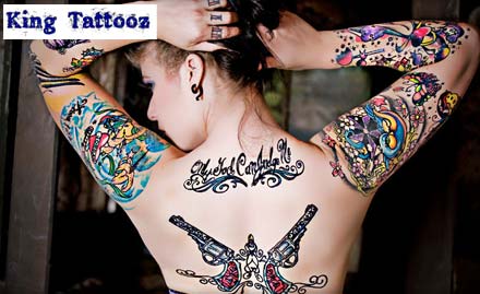 King Tattooz Fatima Nagar - Get an ultra cool look this summer! Pay Rs. 3500 for 25 sq inch permanent tattoo worth Rs.19500 at King Tattooz. 