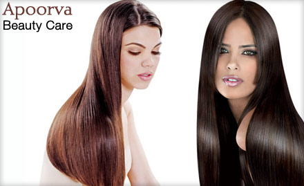 Apoorva Beauty Care Sector 48 - Pay Rs. 2099 for hair rebonding, hair wash, conditioning, hair cut, blow dry worth Rs. 5500 at Apoorva Beauty Care.