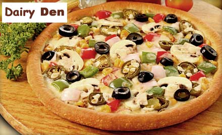 Dairy Den Secunderabad - Scrumptious Treat for 2! Pay Rs. 9 to get 50% off on Pizzas, Burgers, Ice- Cream, Shakes and more at Dairy Den.