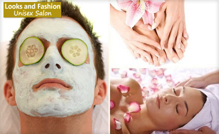 Looks & Fashion Lajpat Nagar - Pay Rs. 349 for Facial, Manicure, Pedicure and more worth Rs. 2100 at Looks and Fashion Unisex Salon. Also 50% off on marriage packages!