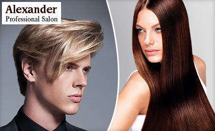 Alexander Professional Salon Kukatpally - Straighten your Curls! Pay Rs. 2099 and get Matrix or Loreal Hair Straightening of any length and more worth Rs. 9000 at Alexander Professional Salon.