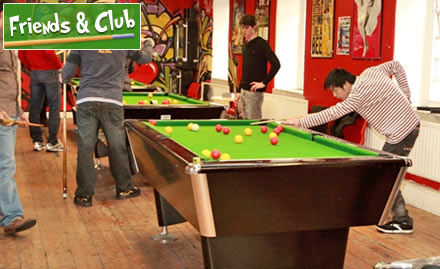 Friends & Club Vaishali Nagar - Pay Rs. 149 for 2 hours game of royal billiards and 4 cold drinks worth Rs. 300 at Friends & Club.