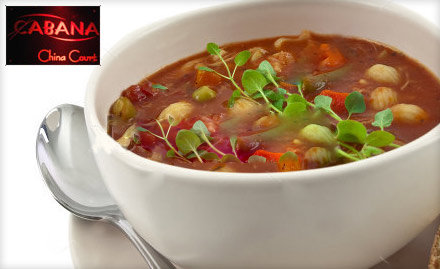 Sweet Luscious Bakery Mahanagar Colony - Pay Rs. 249 for soup, veg manchurian, veg noodles and special pudding worth Rs. 510 at Cabana China Court Restaurant.