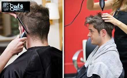 Gut's Mens Parlour Kondhwa - Pay Rs 299 for facial, bleach, haircut and more worth Rs 2500 at Gut's Mens Parlour.