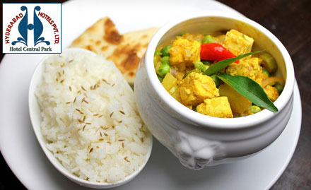 Black Pearl Restaurant - Hotel Central Park Hyderguda - Pay Rs 250 for a delicious Veg Meal for two worth Rs 445 at Black Pearl Restaurant, Hotel Central Park.