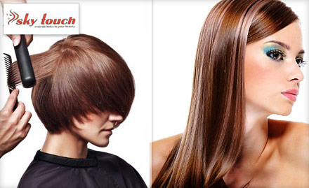 Sky Touch Salon Vaishali Nagar - Pay Rs. 1999 for L'Oreal/Matrix hair rebonding, conditioning, full face threading and more worth Rs. 6000 for Ladies at Sky Touch Salon.