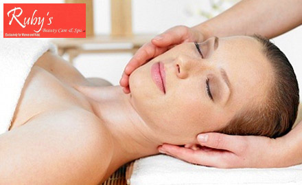 Ruby's Beauty Care & Spa Mogappair - Pay Rs 399 for Gold Facial, Head Oil Massage, Foot Massage and Back Massage worth Rs 2500 at Ruby's Beauty Care and Spa.