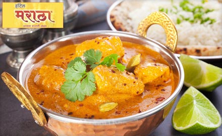 Hotel Maratha Narayan Peth - Pay Rs. 49 and get 50% off on Food (a la carte) at Hotel Maratha. Relish your taste buds with authentic Indian flavours!
