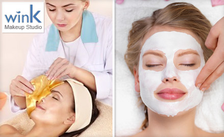 Wink Makeup Studio And Academy C-Scheme - Pay Rs. 49 to get 50% off on gold, pearl, O3 or other facials at Wink Makeup Studio.