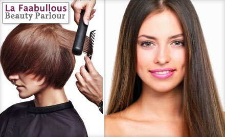 La Faabullous Beauty Parlour Pimple Saudagar - Ladies...Pay Rs 1999 for Matrix Hair Rebonding, Hair wash and more worth Rs 6000 at La Faabullous Beauty Parlour.