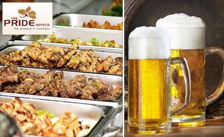 Down Town Cafe Sector 29, Gurgaon - Pay Rs. 49 to enjoy 60% off on dinner buffet along with a beer pint at Down Town Cafe, Pride Park Premier Hotel.