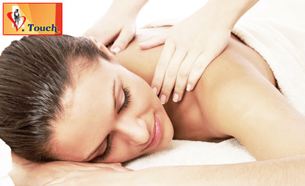 V Touch Beauty Salon & Spa HBR Layout - Pay Rs. 349 for skin polishing, back massage, manicure and more worth Rs. 3350 for ladies at V- Touch.