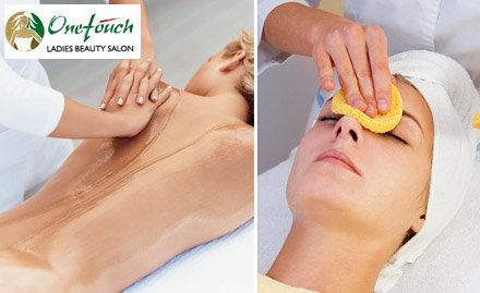 One Touch New Alipore - Pay Rs. 349 for body polishing, face clean up and full body wrap worth Rs. 3300 at One Touch Salon. 