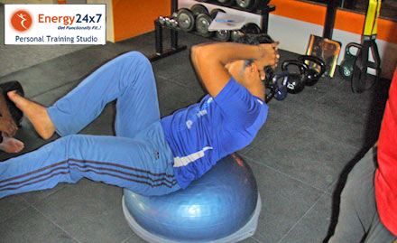 Energy24x7 -Personal Training Studio Aundh - Pay Rs. 49 for 5 gym sessions worth Rs. 250 at Energy24x7 - Personal Training Studio. Also get 20% off on half-yearly or yearly membership.