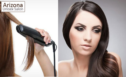 The Salon Sector 19 - Pay Rs. 2320 for Hair rebonding, Hair spa and haircut worth Rs. 8000 at Arizona Unisex Salon. Say goodbye to unmanageable hair!