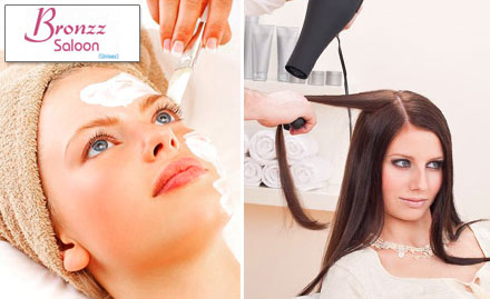 Bronzz Unisex saloon Lajpat Nagar 2 - Pay Rs. 1900 for L'Oreal hair spa, facial, manicure, pedicure, waxing  or shaving, head massage, haircut, blow dry and threading worth Rs. 3800 at Bronzz Unisex Saloon.