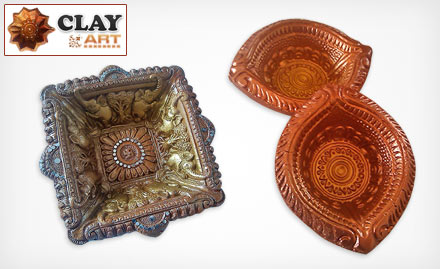 Clay Art  Jakkur Post - Celebrate the festival of lights in a traditional way! Pay Rs. 49 to get 50% off on designer diyas from Clay Art.