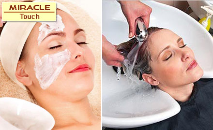 Miracle Touch Salon n Spa Koregaon park - Ladies  Pay Rs. 349 for hair spa, back massage, facial and more worth Rs. 5450 at Miracle Touch Salon n Spa.
