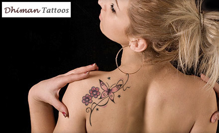 Dhiman Tattoos Kalkaji - Pay Rs. 499 for 16 inch black or colored permanent tattoo worth Rs. 9000 at Dhiman Tattoos.