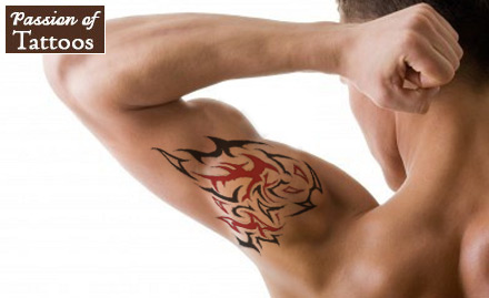 Tattoos Shop Kalkaji - Get Funky! Pay Rs. 362 for 12 sq inch coloured permanent tattoo worth Rs. 12000 at Passion of Tattoos.