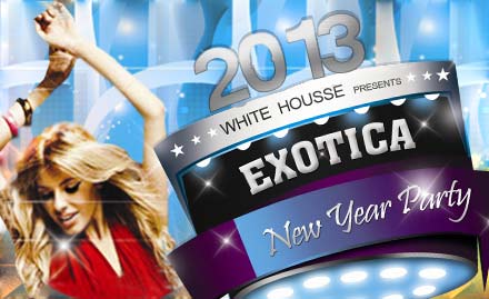 The White housse Vadapalani - Welcome 2013 in style! Pay Rs. 3999 for passes to New year party along with unlimited IMFL, starters and more worth Rs. 8000 at The White Housse.