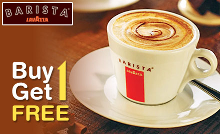 Barista Lavazza Koramangala - Blend into the Flavours of Rich Coffee! Buy 1 Get 1 Offer on Cappuccino at Rs. 10