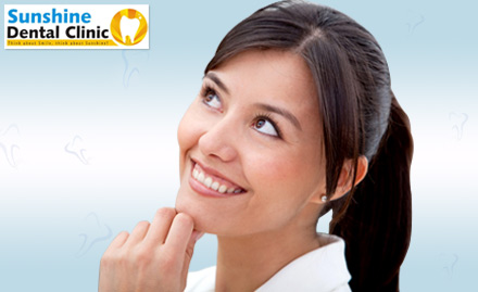 Sunshine Dental Clinic Gariya - Pay Rs. 199 for teeth scaling, polishing, cleaning, temporary tooth filling and consultation worth Rs. 3200 at Sunshine Dental Clinic. Also get 50% off on tooth jewellery and 30% off on RCT!