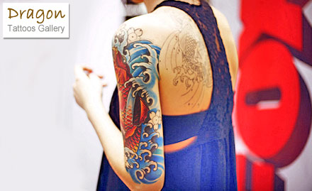 Dragon Tattoos Gallery Mem Nagar - Pay Rs. 349 to get 6 inch permanent coloured tattoo worth Rs. 8400 at Dragon Tattoos Gallery.