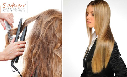Seher Hair & Beauty Family Salon & Institute Thergaon - Get your Hair Gloss back with Hair Rebonding at Rs. 1999