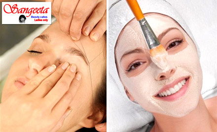 Sangeeta Beauty Salon Andheri West - Pay Rs. 499 for bleach, lotus facial, back massage, waxing, manicure, pedicure and threading worth Rs. 2000 at Sangeeta Beauty Salon.