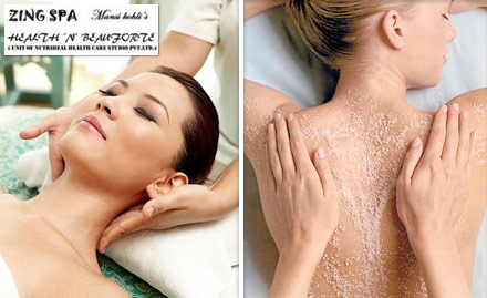 Zing Spa 'n' Salon Preet Vihar - Pay Rs. 1850 for body massage, body scrub or body wrap, manicure or pedicure, haircut, head massage, threading or shaving and steam/sauna bath worth Rs. 3499 at Zing Spa & Salon.