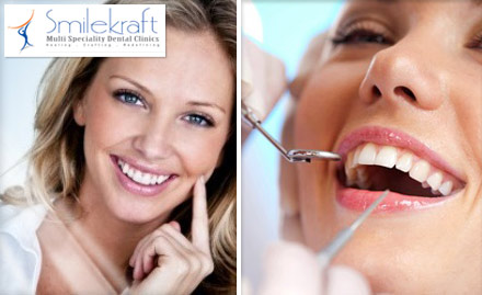 Smilekraft South Extension Part 1 - Dental Consultation, Scaling & Whitening at Rs. 6250