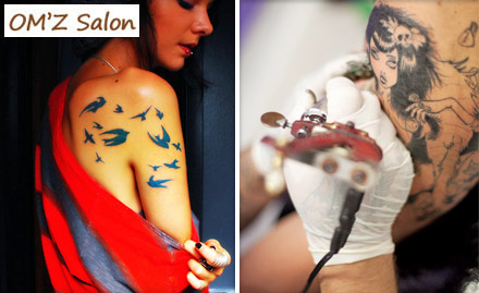 OMZ salon Goregaon West - Wear your thoughts! Get 8 inch tattoo worth Rs 12000 at OMZ Salon