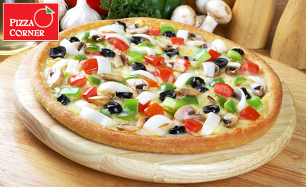 Pizza Corner Banjara Hills - Buy a medium pizza & get a regular pizza with garlic bread at Rs. 49