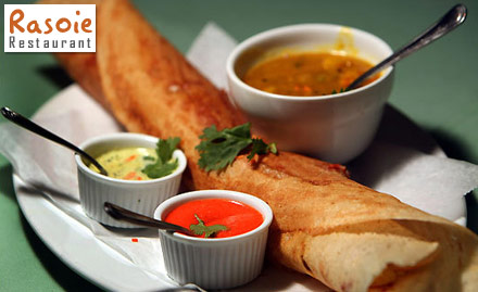 Rasoie Restaurant M G Road, Vijaywada - Snap in delectable South Indian Cuisine with 10% Off at Rs. 19
