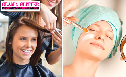 Glam N Glitter Woman Salon and Makeup Studio Malviya Nagar - Complete Grooming Package! Enjoy Diamond Facial, Bleach, Waxing & more at Rs. 999 for Diamond facial, face bleach, full arms waxing, full legs waxing, pedicure, manicure, eye brow, upper lips worth Rs 3150