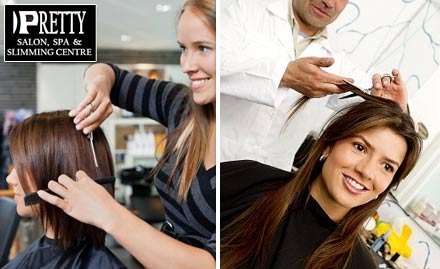  Pretty Salon Spa & Slimming Centre  South Civil Lines - Get a stylish Hair-Cut at Rs. 19