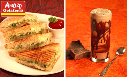 Amazo Gelateria Bopal - Ease the Tease of Summers! Get 30% Off on Sundae, Shakes and Snacks at Rs. 10