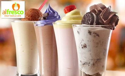 Cafe Alfresco Navrangpura - Frosty and Flavorsome,  buy 1 get 1 offer on smoothies at Rs. 10 